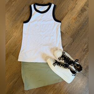 White and Black Tank Top